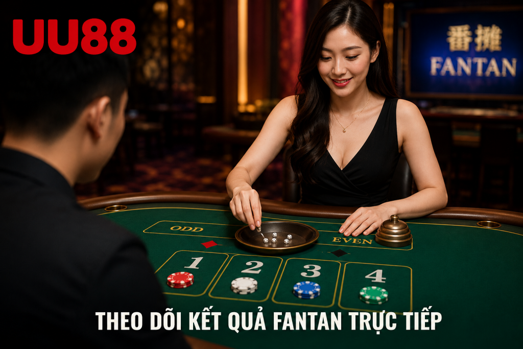 Người chơi đang theo dõi kết quả Fantan trên bàn cược trực tiếp