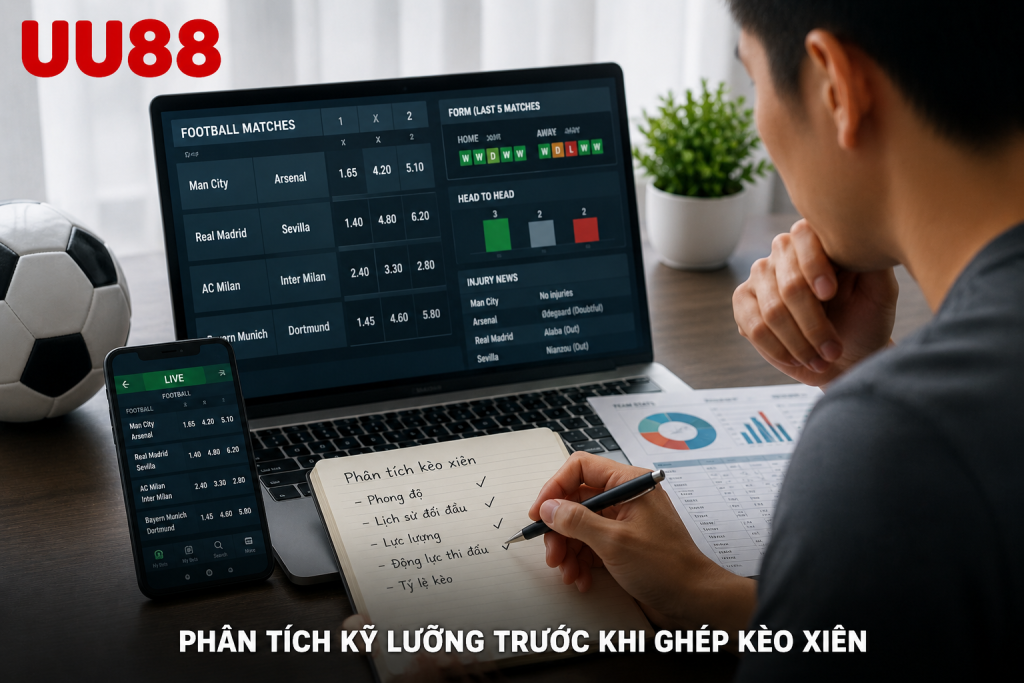 Người chơi phân tích thống kê, phong độ và tỷ lệ cược trước khi ghép kèo xiên